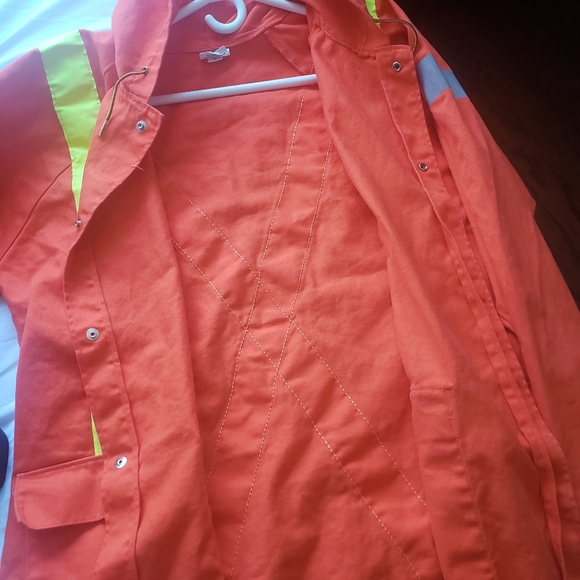 High Visibility Safety Jacket, Button-Up with Hood - Picture 8 of 15